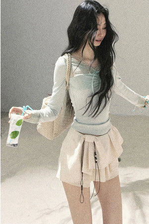Long Sleeve Lace V-Neck Top