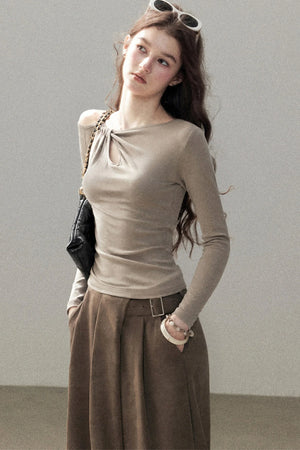 Long-Sleeve Off-Shoulder Top