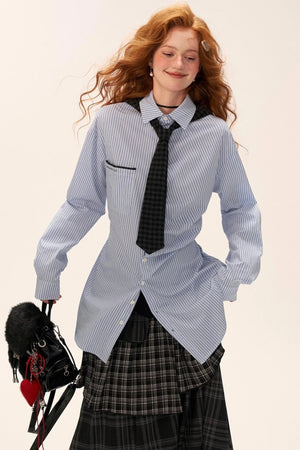 Long Striped Long Sleeve Shirt