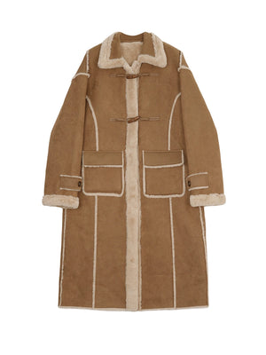 Long suede lambswool coat