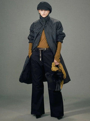 Long tand-up collar Jacket