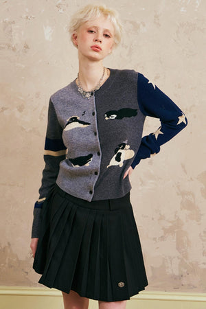 Loose Crew Neck Cardigan