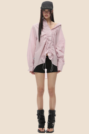 Loose Fit Gathered Shoulder Shirt