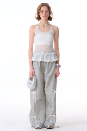 Loose Fit Lace Wide Pants