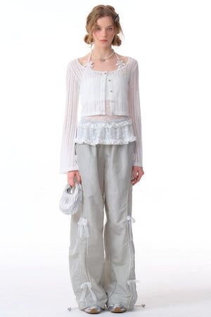 Loose Fit Lace Wide Pants