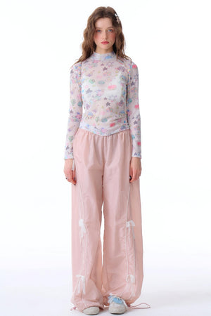 Loose Fit Lace Wide Pants