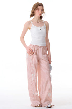 Loose Fit Lace Wide Pants