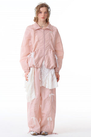 Loose Fit Lace Wide Pants