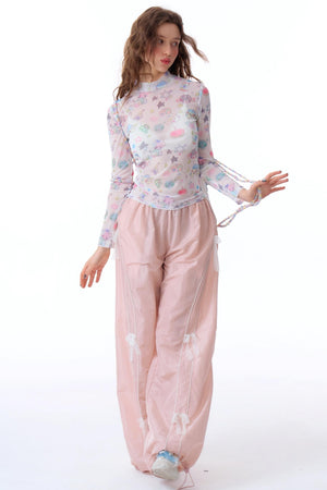 Loose Fit Lace Wide Pants