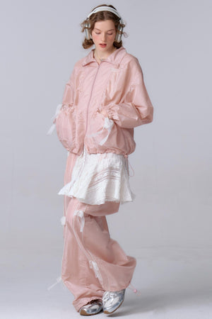 Loose Fit Lace Wide Pants