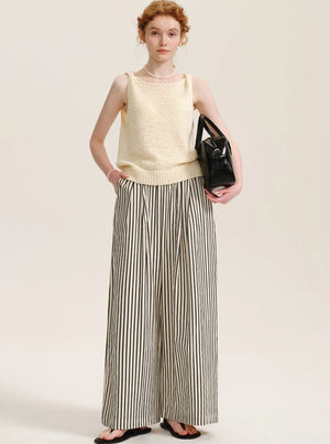 Loose Fit Retro Striped Slacks