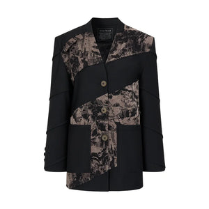 Loose Fit Structured Velvet Jacket