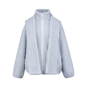 Loose Lambswool Hoodie Jacket