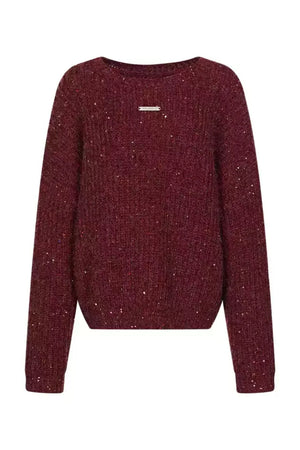 Loose Sequin Round Neck Sweater