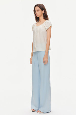Loose Textured Cotton Seersucker Shirt