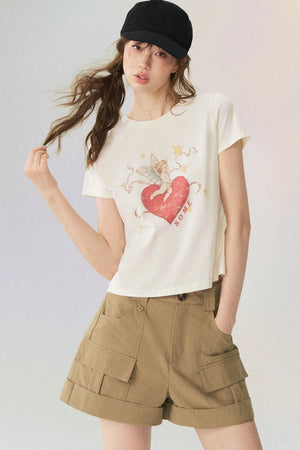 Love Cupid Short Sleeve Blouse