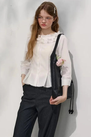 Love Thoughts White Lace Shirt