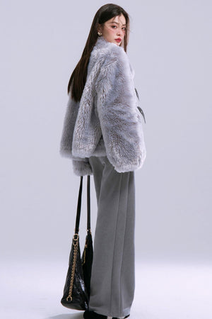 Low-Rise Straight Velvet Warm Pants