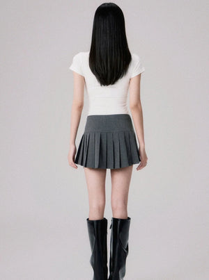 Low-Rise Striped A-Line Skirt