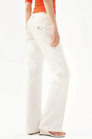 Low Waist Flare Cotton Pants