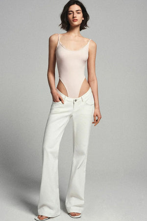 Low Waist Flare Cotton Pants
