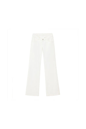 Low Waist Flare Cotton Pants