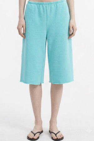 Low-Waist Frayed Straight-Leg Terry Sweatpants