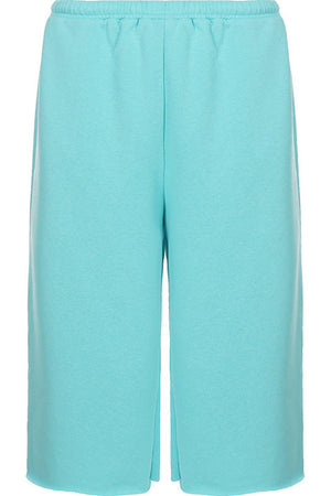 Low-Waist Frayed Straight-Leg Terry Sweatpants