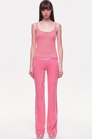 Low-Waisted Drawstring Double Waistband Straight Pants