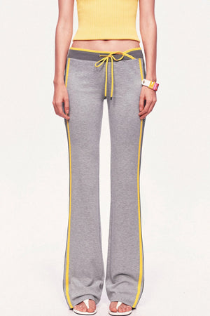 Low-Waisted Drawstring Double Waistband Straight Pants