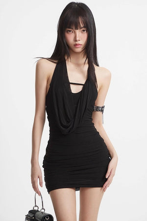 Lust Halterneck Pleated Dress