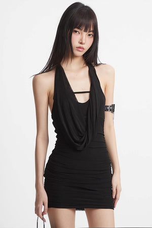Lust Halterneck Pleated Dress