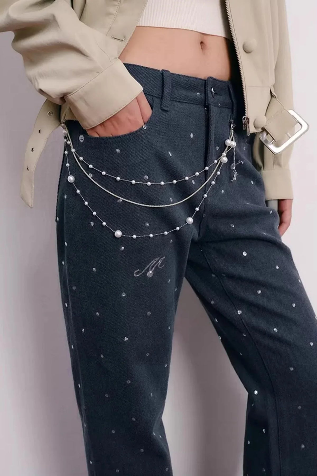 Lustrous Multi-Layered Pearl Waist Chain