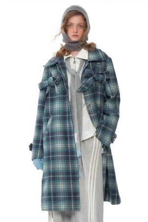 Luxury Tartan Mid-Length Coat
