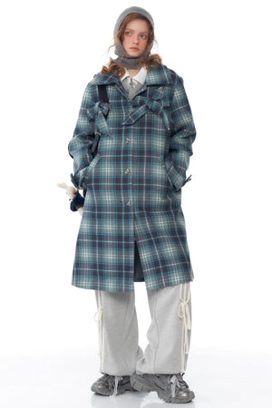 Luxury Tartan Mid-Length Coat