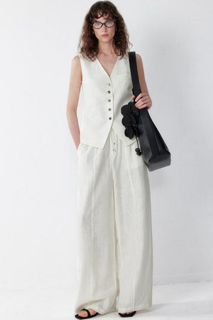 Luxury Tencel Vest Suit Set-Up