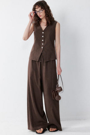 Luxury Tencel Vest Suit Set-Up