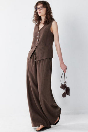 Luxury Tencel Vest Suit Set-Up