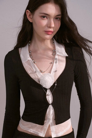 Luxury V-Neck Sweater Top