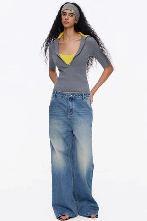 Lyocell Color-Blocked Knit Top
