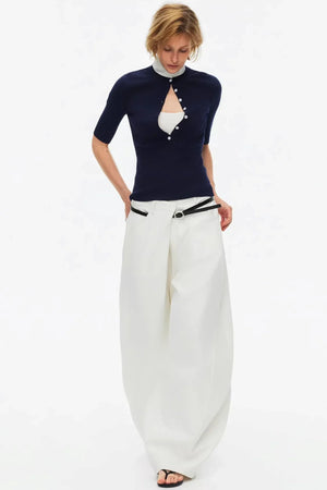 Lyocell Color-Blocked Knit Top