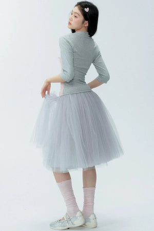 Lyocell Color-Blocked Knit Top Set-Up