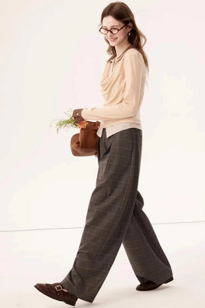 Lyocell Drape Plaid Blouse