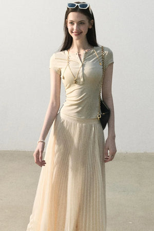 Lyocell Embroidered Polo Top