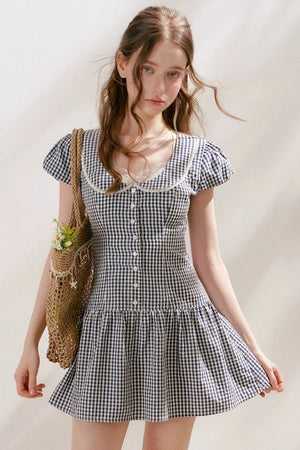 Lyocell French Lace Plaid Dress Set-Up