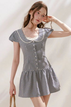 Lyocell French Lace Plaid Dress Set-Up