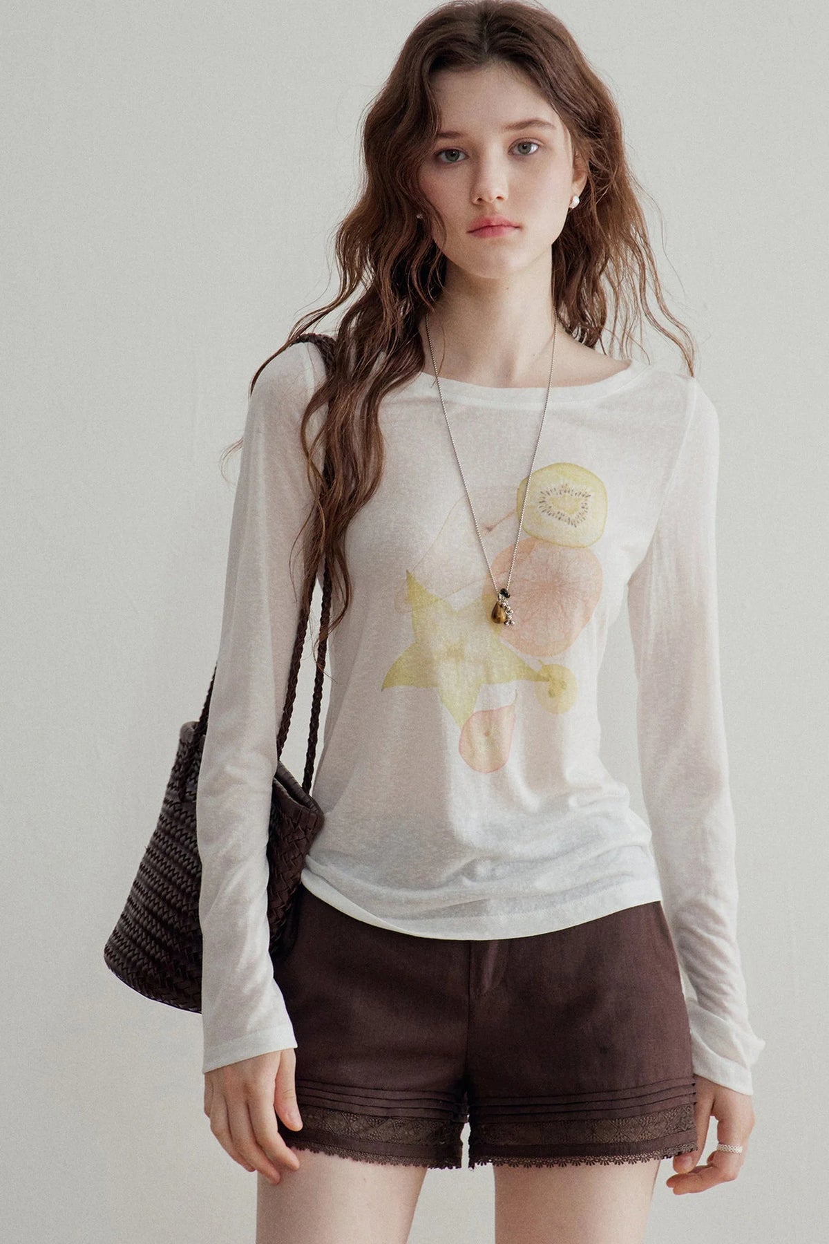 Lyocell Fruit Print Blouse