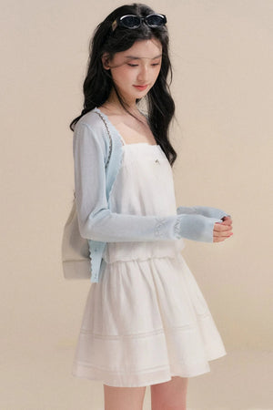 Lyocell Hollow Wave Cardigan
