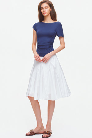 Lyocell Insert Panel Midi Skirt