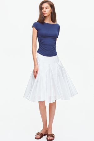 Lyocell Insert Panel Midi Skirt